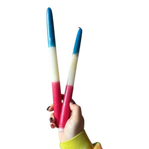 Vintage Hand Drip Long Wax Candle Pack of 2 Color Drip Multicolor Candles